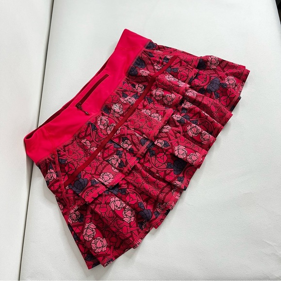 Lululemon Run Pace Setter Skirt Size 8 4-way Stretch (Regular) Multicolored Red - Picture 5 of 16